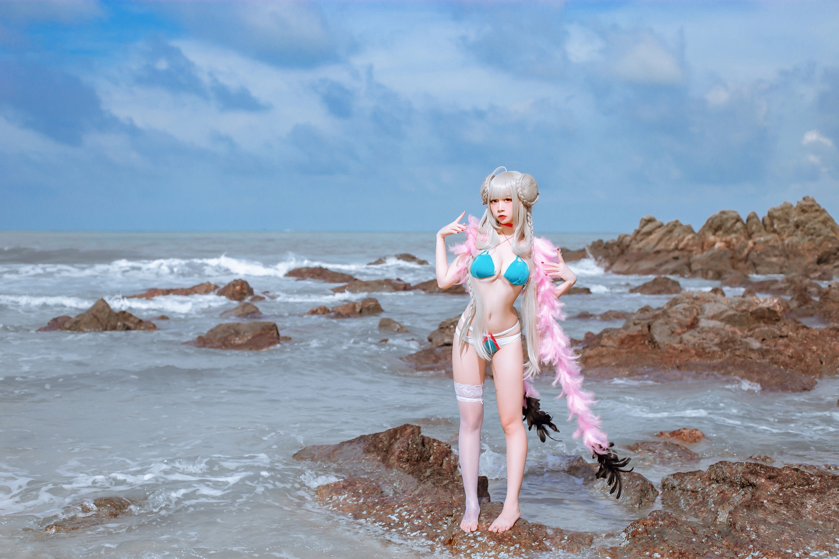 图片[1]-二佐Nisa – NO.086 二佐 碧蓝可畏泳装 [27P]-XikXak